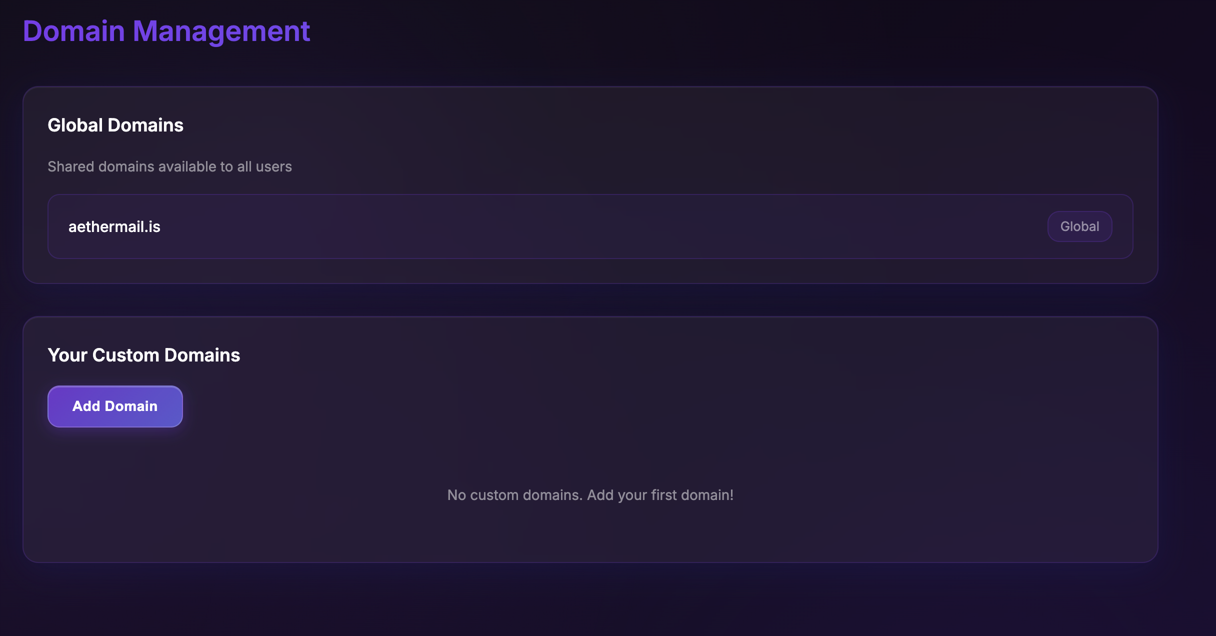 GO TRIGGER Domain Management