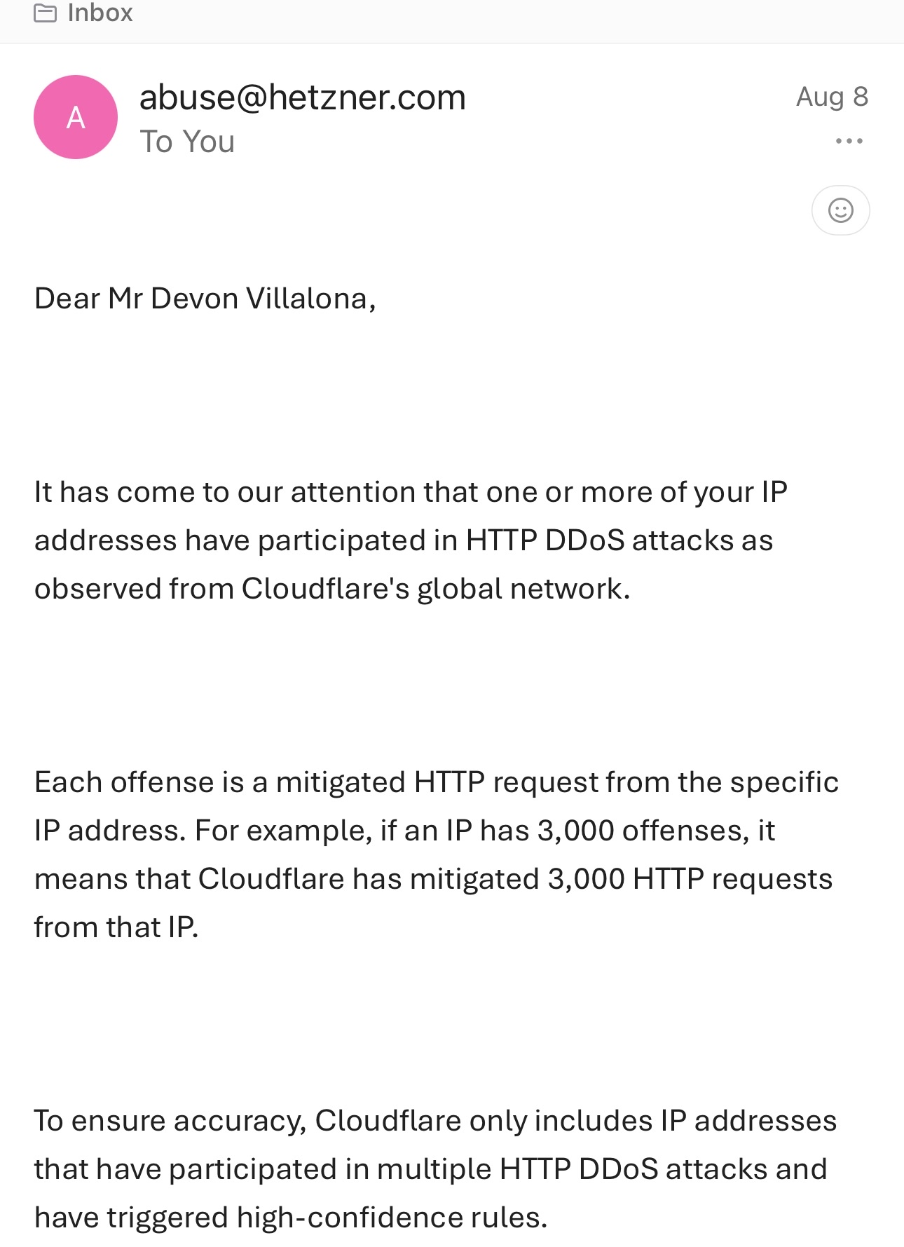 Hetzner DDoS Incident Report